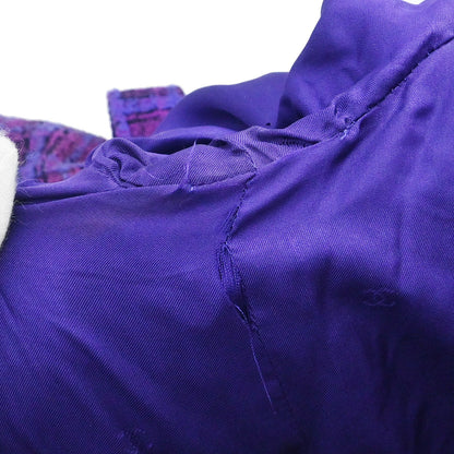 Chanel 1995 Single Breasted Jacket Coat Tweed Purple #40