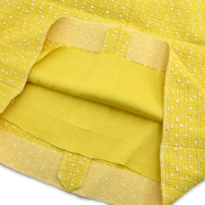 Chanel 1997 Setup Suit Jacket Skirt Tweed Yellow #36