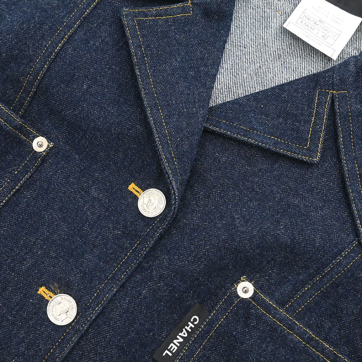 Chanel 1996 Vest Denim Jacket Indigo #42