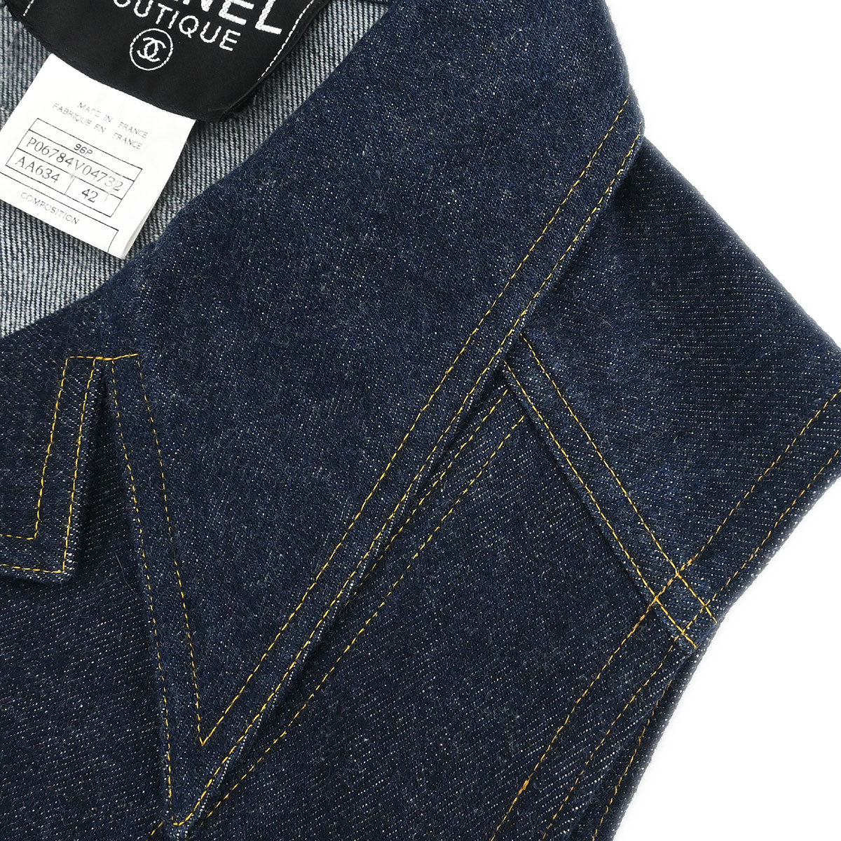 Chanel 1996 Vest Denim Jacket Indigo #42