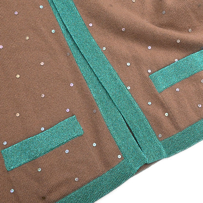 Chanel 1996 Ensemble Cardigan Top Brown #42