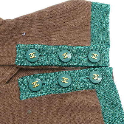 Chanel 1996 Ensemble Cardigan Top Brown #42