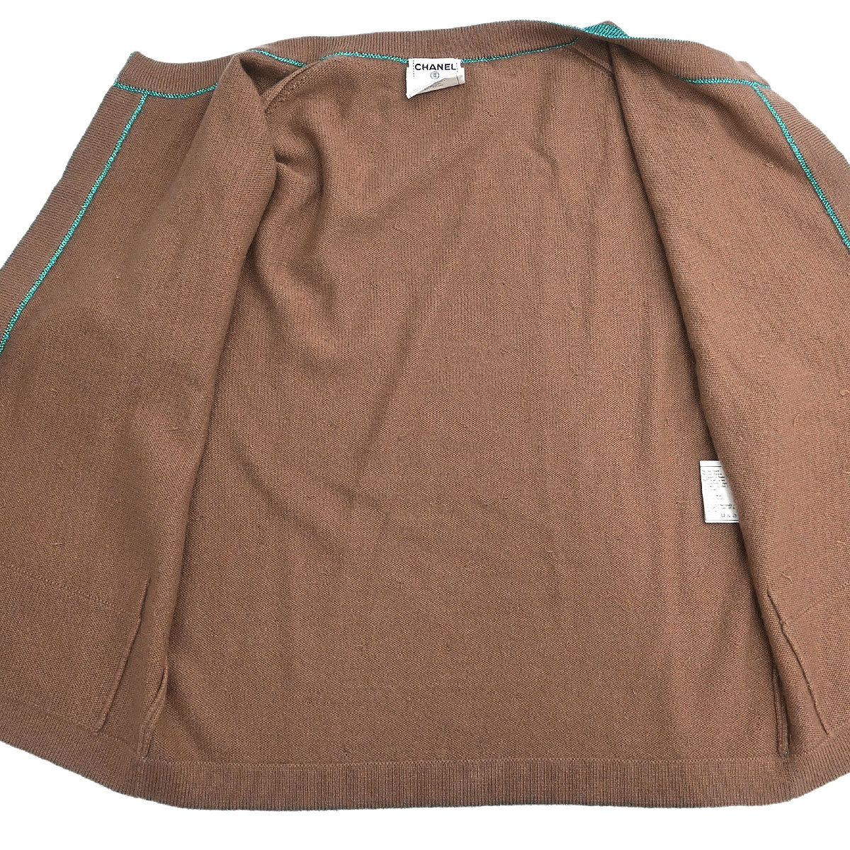 Chanel 1996 Ensemble Cardigan Top Brown #42