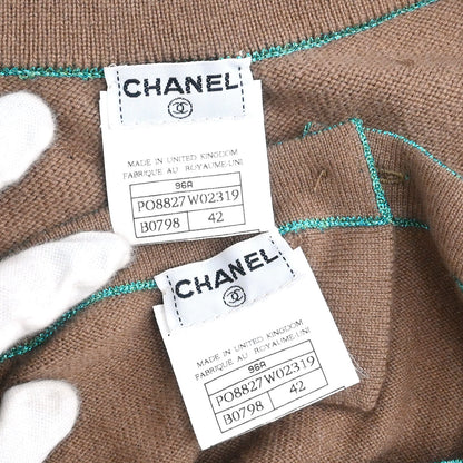 Chanel 1996 Ensemble Cardigan Top Brown #42