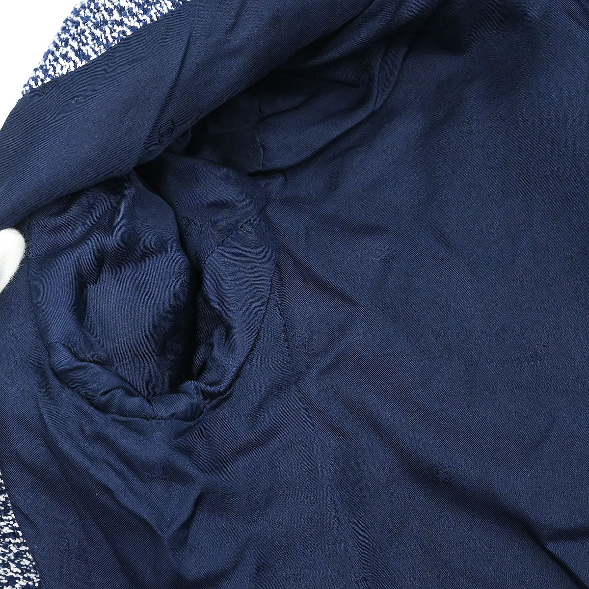 Chanel 1997 Setup Suit Jacket Skirt Tweed Navy #40