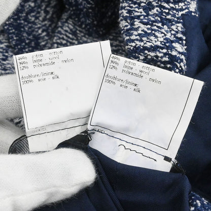 Chanel 1997 Setup Suit Jacket Skirt Tweed Navy #40