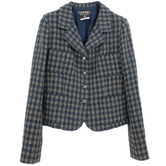 Chanel 1995 Single Breasted Jacket Navy #42