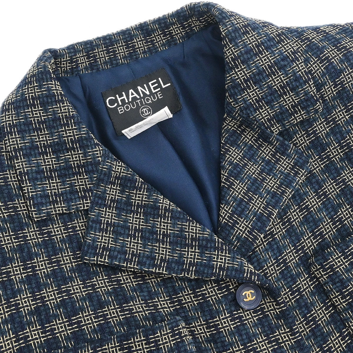 Chanel 1995 Single Breasted Jacket Navy #42
