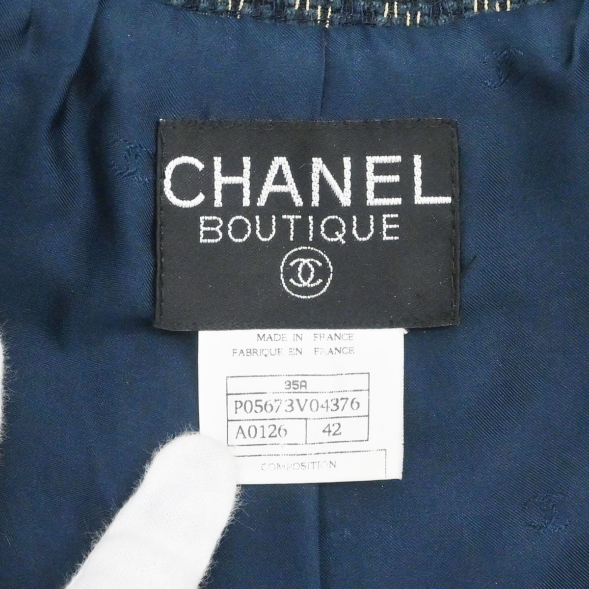Chanel 1995 Single Breasted Jacket Navy #42
