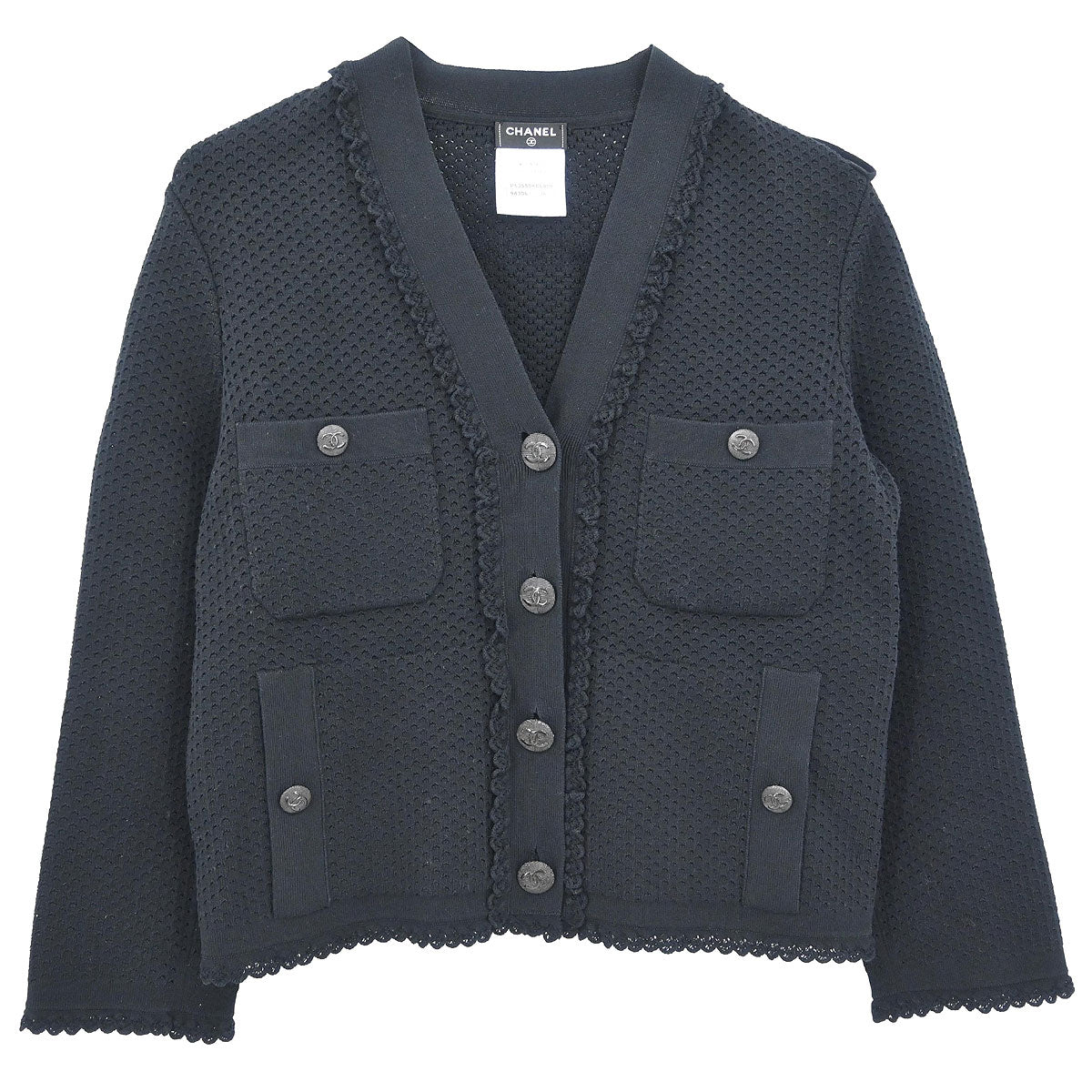 Chanel 2016 Single Breasted Collarless Jacket Black #36