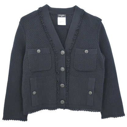 Chanel 2016 Single Breasted Collarless Jacket Black #36