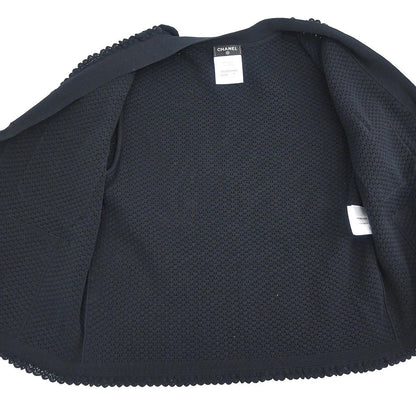 Chanel 2016 Single Breasted Collarless Jacket Black #36