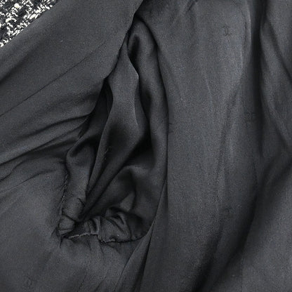 Chanel 1997 Setup Suit Jacket Skirt Tweed Black #40