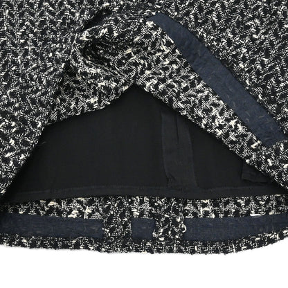 Chanel 1997 Setup Suit Jacket Skirt Tweed Black #40