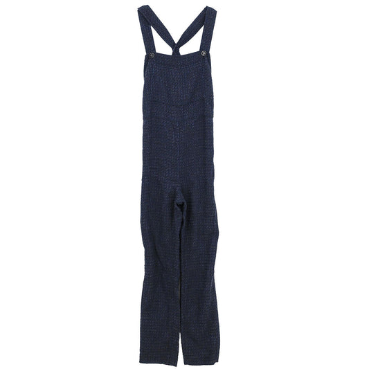 Chanel 2001 Jumpsuit Sleeveless Tweed Navy #38