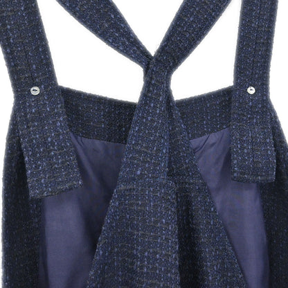 Chanel 2001 Jumpsuit Sleeveless Tweed Navy #38
