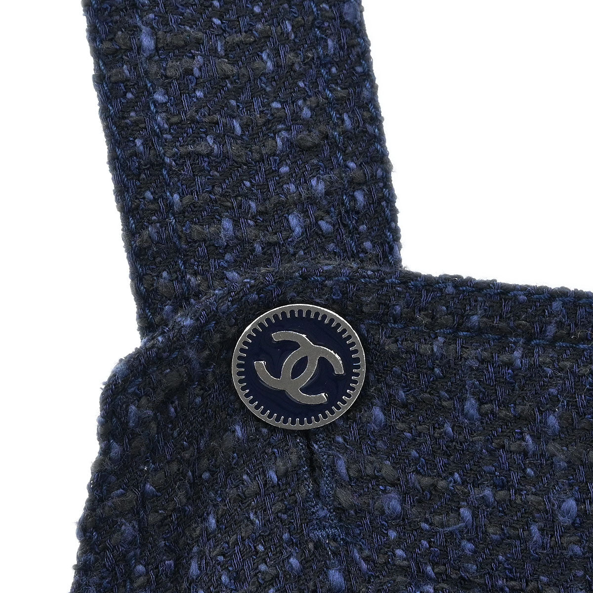 Chanel 2001 Jumpsuit Sleeveless Tweed Navy #38