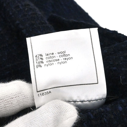 Chanel 2001 Jumpsuit Sleeveless Tweed Navy #38