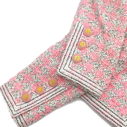 Chanel 1993 Setup Suit Jacket Skirt Tweed Pink #36