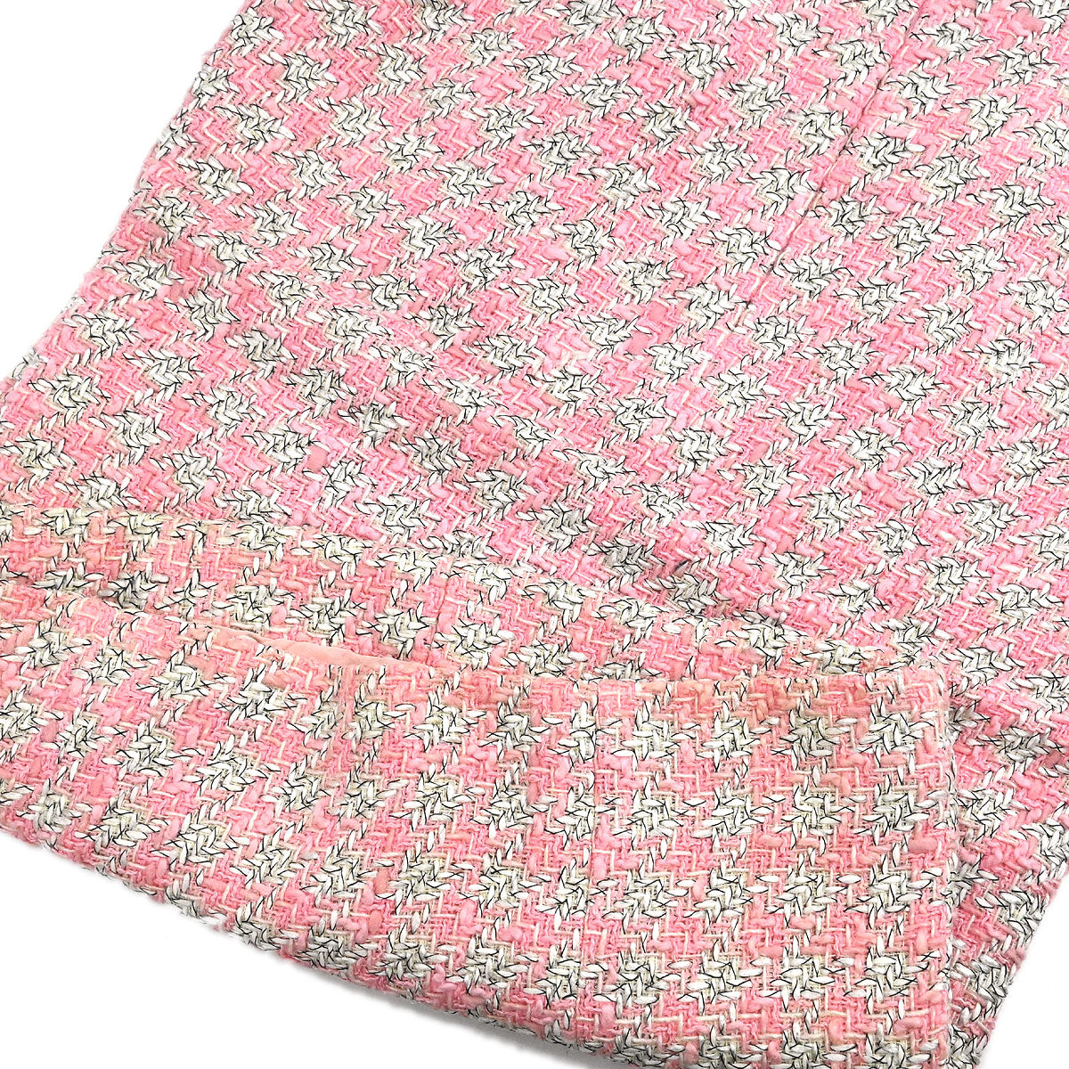 Chanel 1993 Setup Suit Jacket Skirt Tweed Pink #36