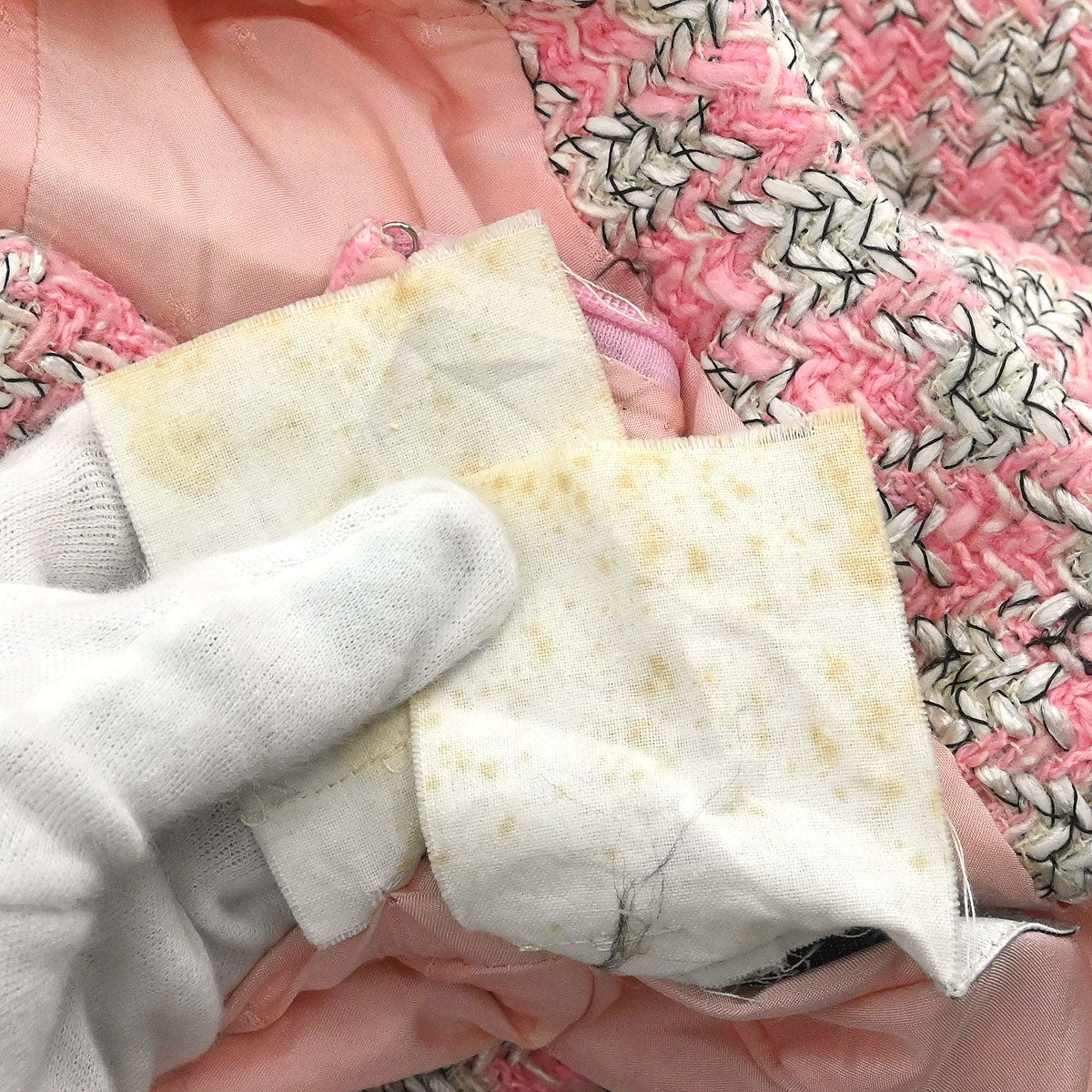 Chanel 1993 Setup Suit Jacket Skirt Tweed Pink #36