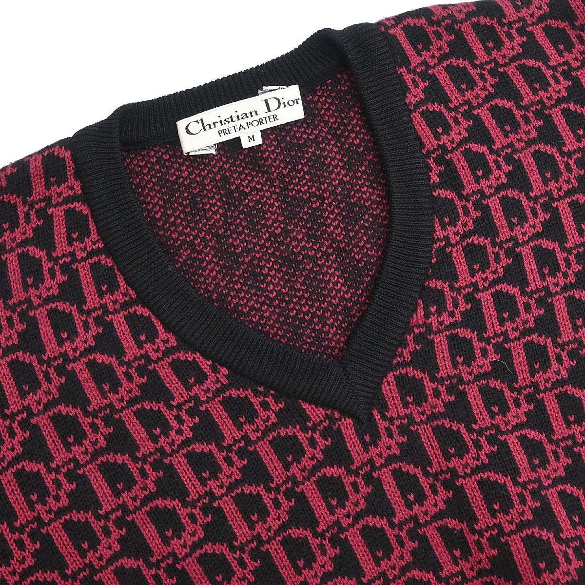 Christian Dior Top Sweater Trotter Black Pink #M
