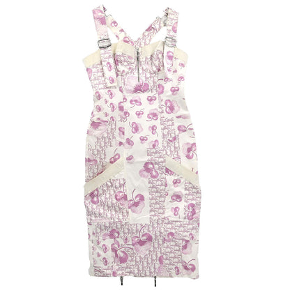 Christian Dior 2005 Sleeveless Denim Dress Trotter White Pink #38