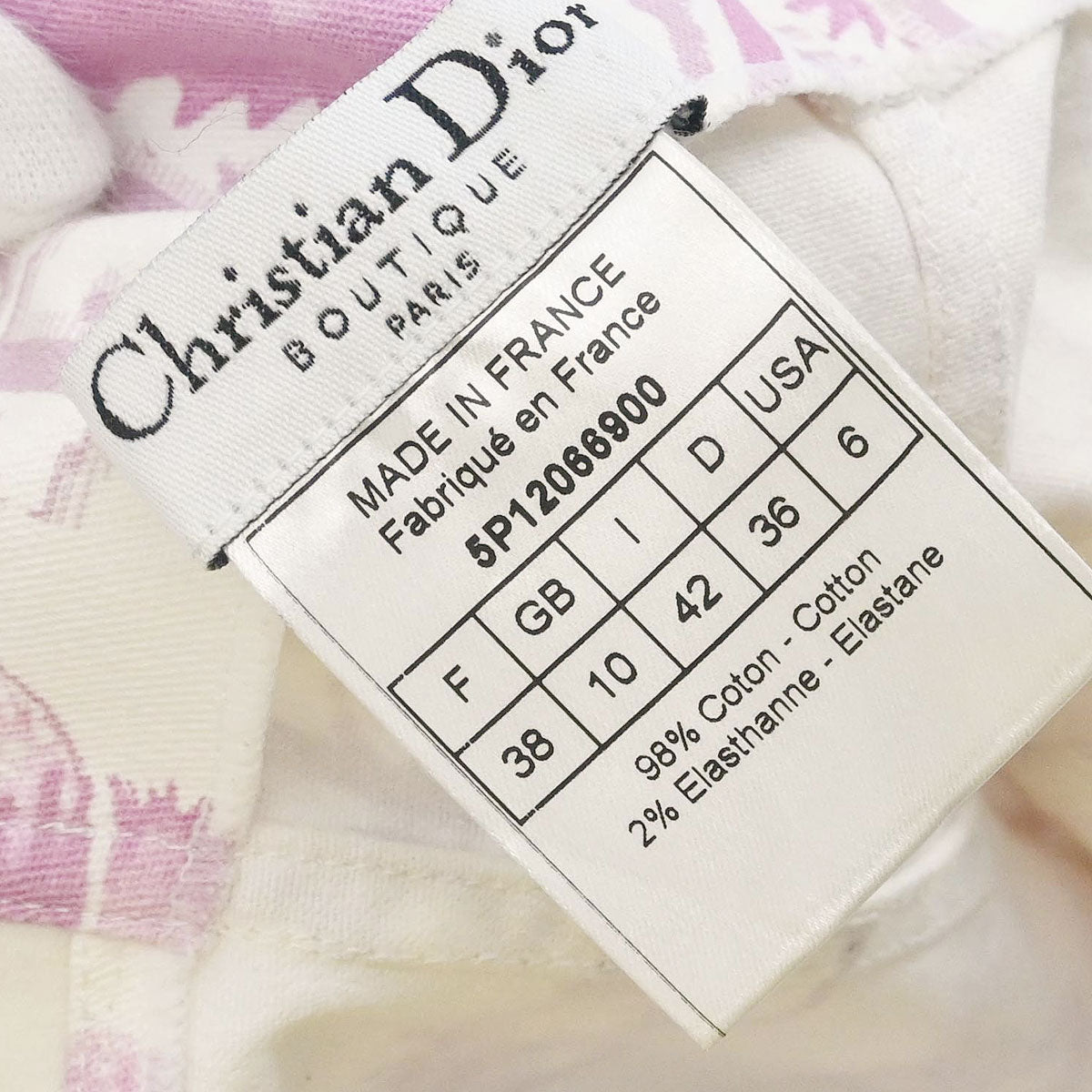 Christian Dior 2005 Sleeveless Denim Dress Trotter White Pink #38