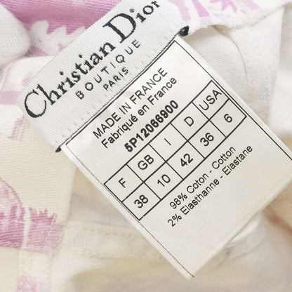 Christian Dior 2005 Sleeveless Denim Dress Trotter White Pink #38