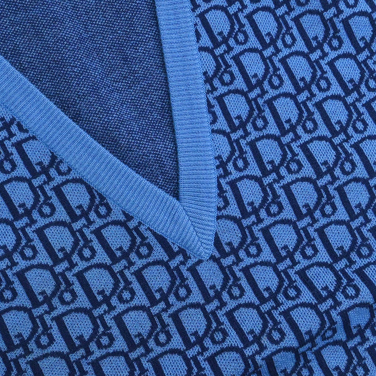 Christian Dior Vest Sweater Trotter Blue #L