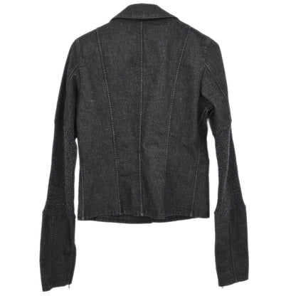 Chanel 2003 Single Breasted Denim Jacket Black #36