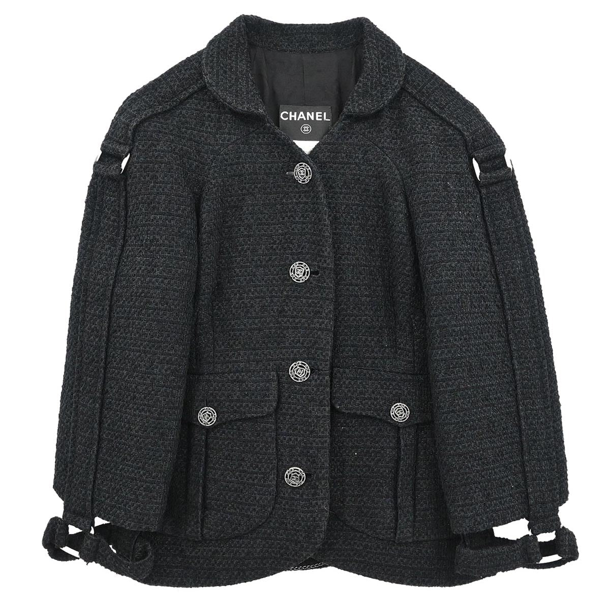 Chanel 2008 Single Breasted Jacket Black #38