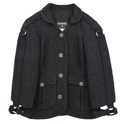 Chanel 2008 Single Breasted Jacket Black #38