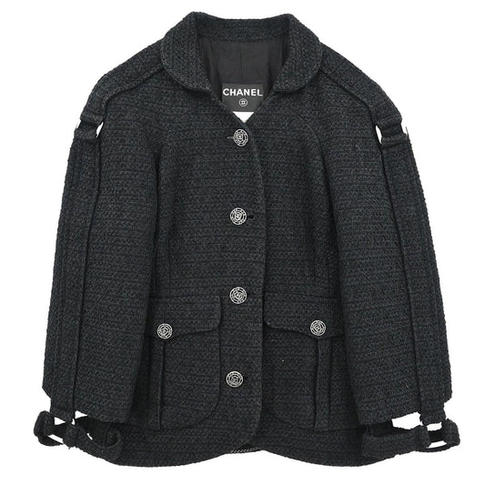 Chanel 2008 Single Breasted Jacket Black #38