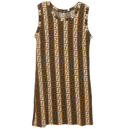 Fendi Sleeveless Dress Brown #42