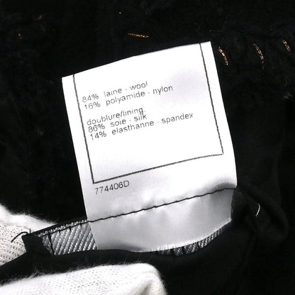 Chanel 2007 Single Breasted Collarless Jacket Black #36