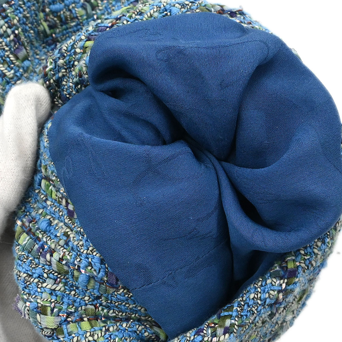 Chanel 2017 Short Sleeve Tweed Jacket Coat Blue #36