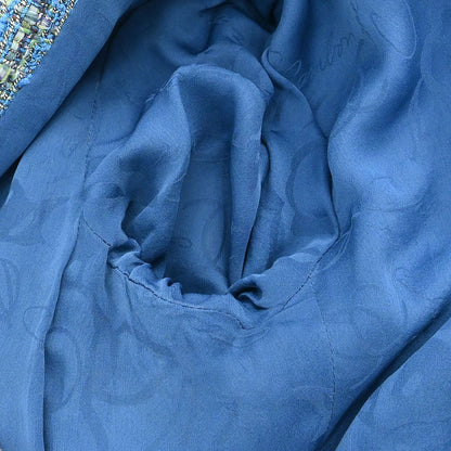 Chanel 2017 Short Sleeve Tweed Jacket Coat Blue #36