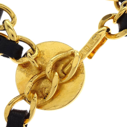 Chanel Chain Belt Medallion Gold Black Small Good
