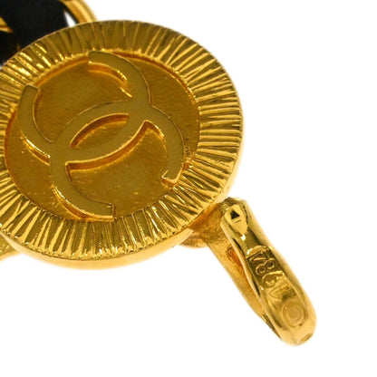 Chanel Chain Belt Medallion Gold Black Small Good