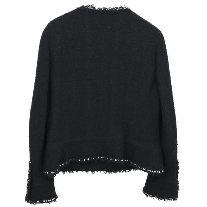 Chanel 1994 Collarless Single Breasted Jacket Black #44