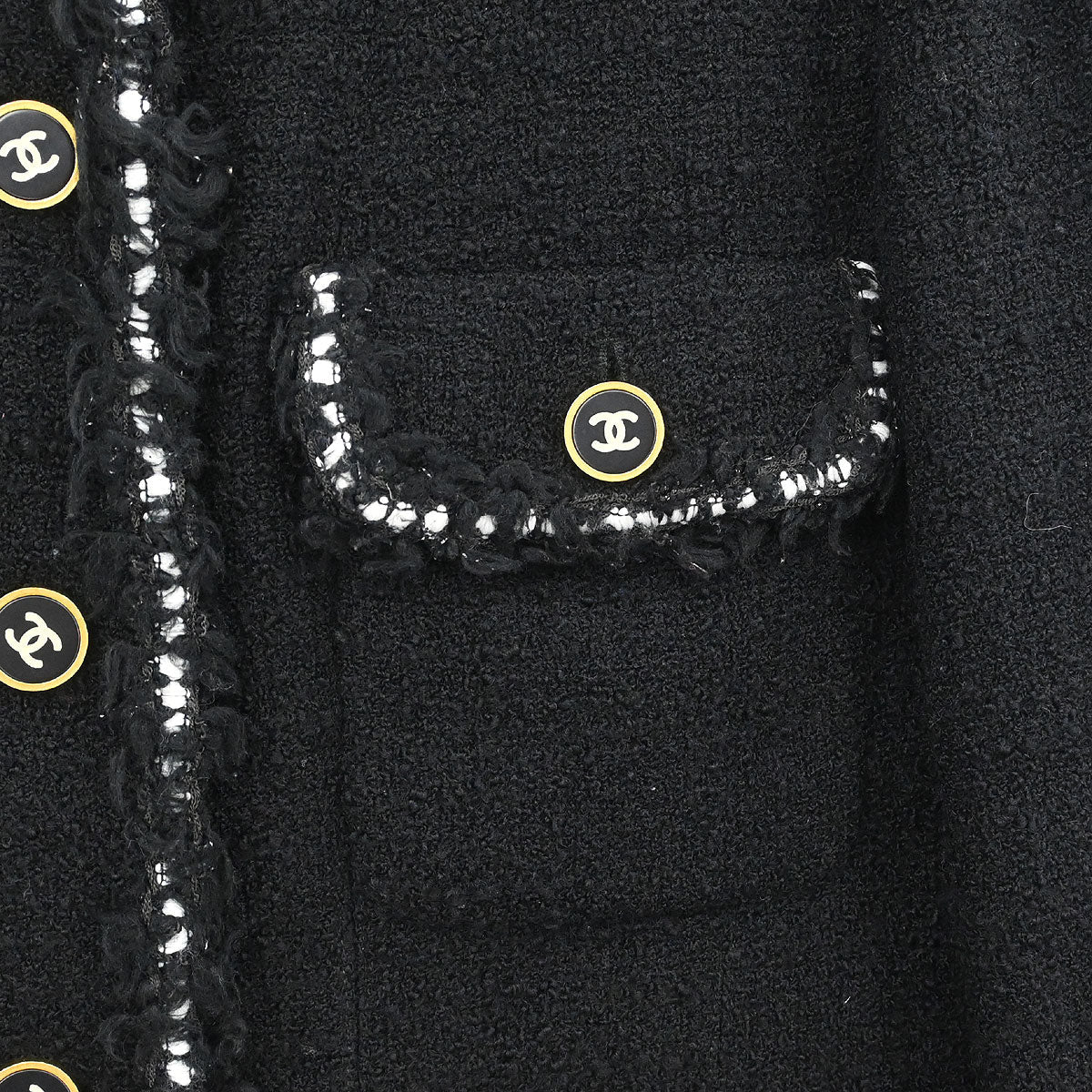 Chanel 1994 Collarless Single Breasted Jacket Black #44