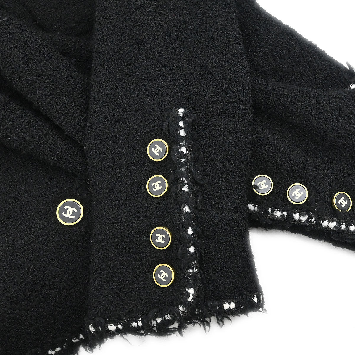 Chanel 1994 Collarless Single Breasted Jacket Black #44