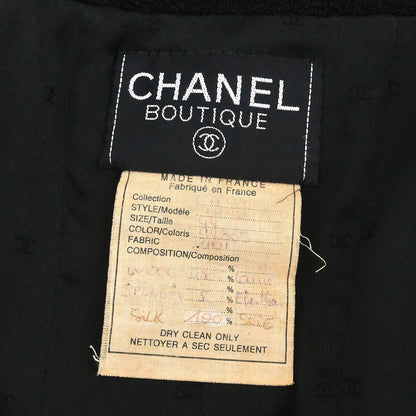 Chanel 1994 Collarless Single Breasted Jacket Black #44