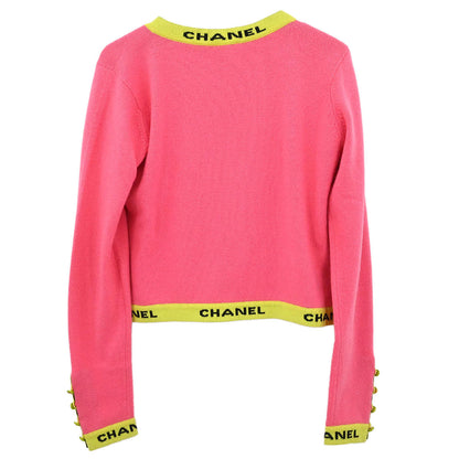 Chanel Ensemble Cardigan Short Sleeve Top Pink