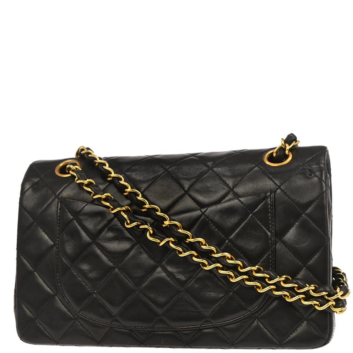 Chanel 1994-1996 Black Lambskin Small Classic Double Flap Shoulder Bag