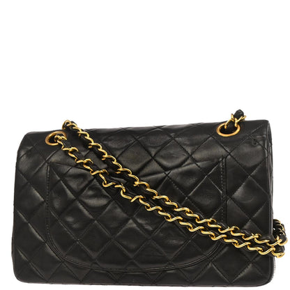 Chanel 1994-1996 Black Lambskin Small Classic Double Flap Shoulder Bag