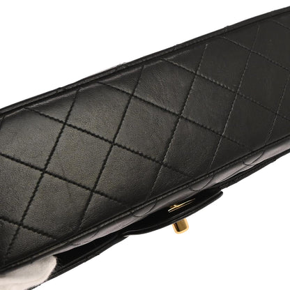 Chanel 1994-1996 Black Lambskin Small Classic Double Flap Shoulder Bag