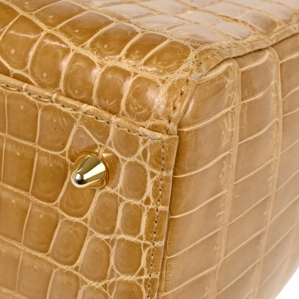 Christian Dior * Brown Crocodile Medium Lady Dior 2way Shoulder Handbag