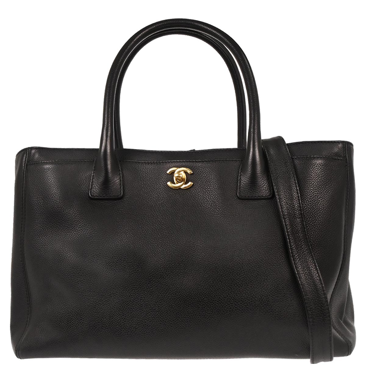 Chanel 2012 Black Calfskin Cerf Executive Tote Bag